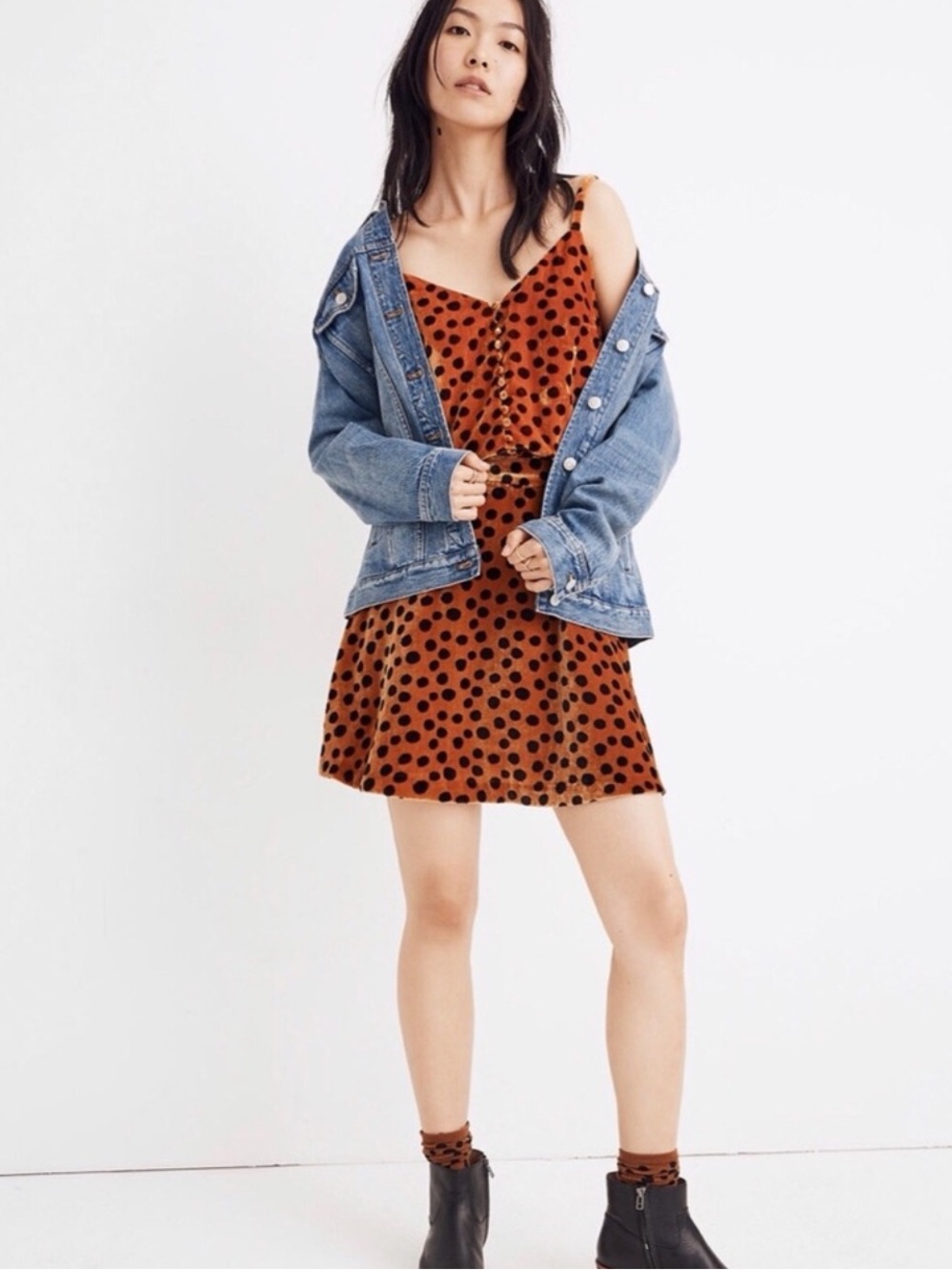 Madewell Velvet Circle Mini Skirt in Leopard Dot. Size 4